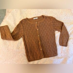 EUC Monoprix/Bout’chou copper crochet cardigan